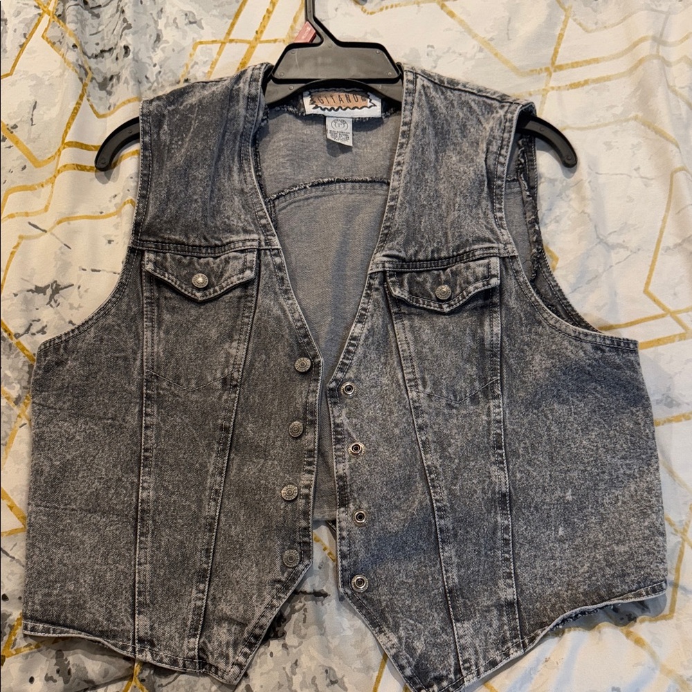 Gitano Black Denim Vest